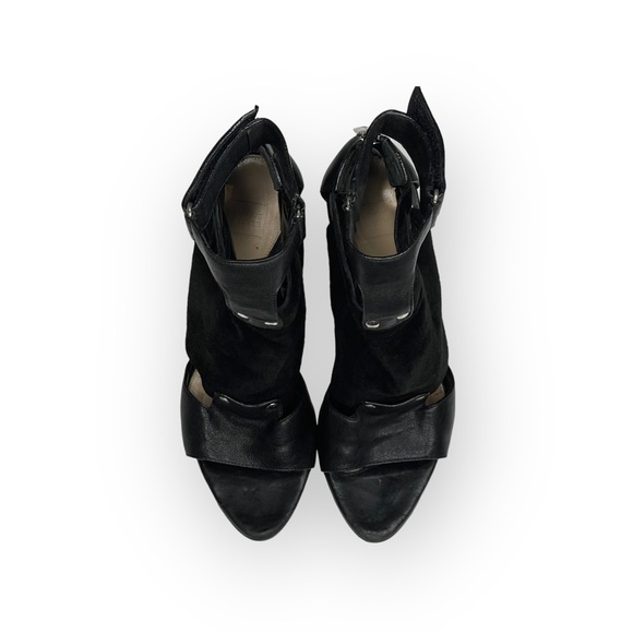 Herve Leger 𖤐 Platform Suede Leather Stiletto Heel Ankle Booties 𖤐 Black 37 7 - Picture 10 of 17